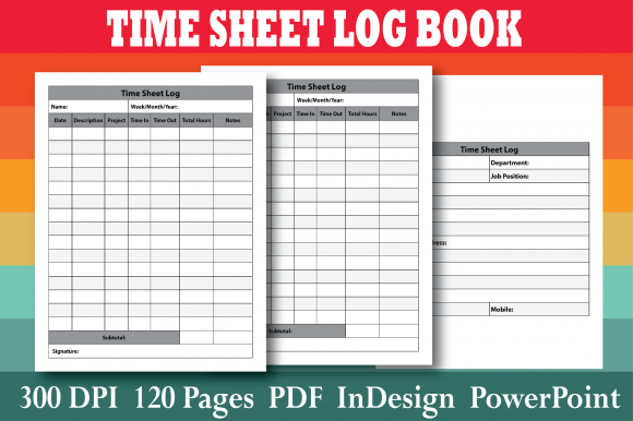Download KDP Time Sheet Log Book Interior - Log book interior Collection