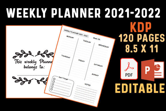 Download Weekly Planner 2021 2022 KDP - Premium Bundle