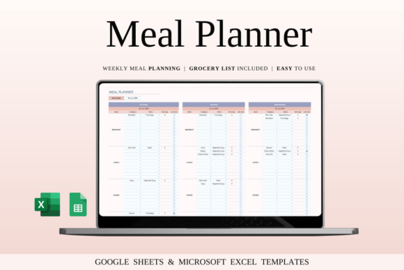 Download Meal Planner Template for Google Sheets - Meal planner Collection