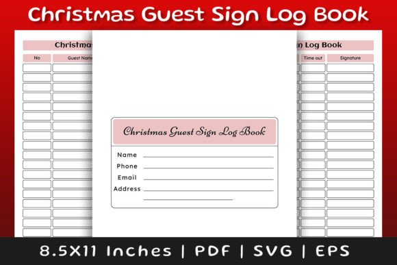 Download Christmas Guest Sign Log Book Interior - Log book interior Collection