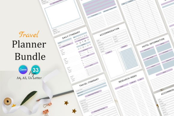 Download Editable Travel Planner Bundle Pack - Premium Resources