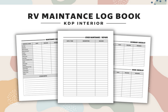 Download RV Maintenance Log Book Interior - Log book interior Collection