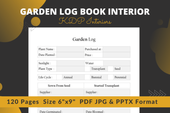Download Garden Log Book Interiors Kdp - Log book interior Collection