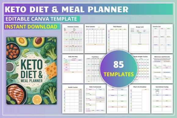 Download Editable Keto Diet &amp; Meal Planner - Premium Resources
