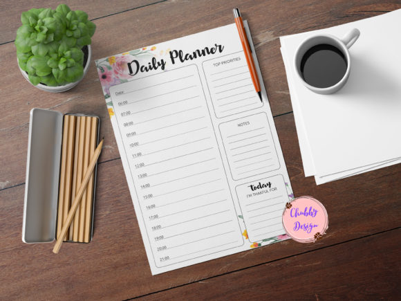 Download Floral Daily Planner Page | Printable - Daily planner page Collection