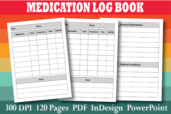 Download KDP Medication Log Book Interior - Log book interior Collection